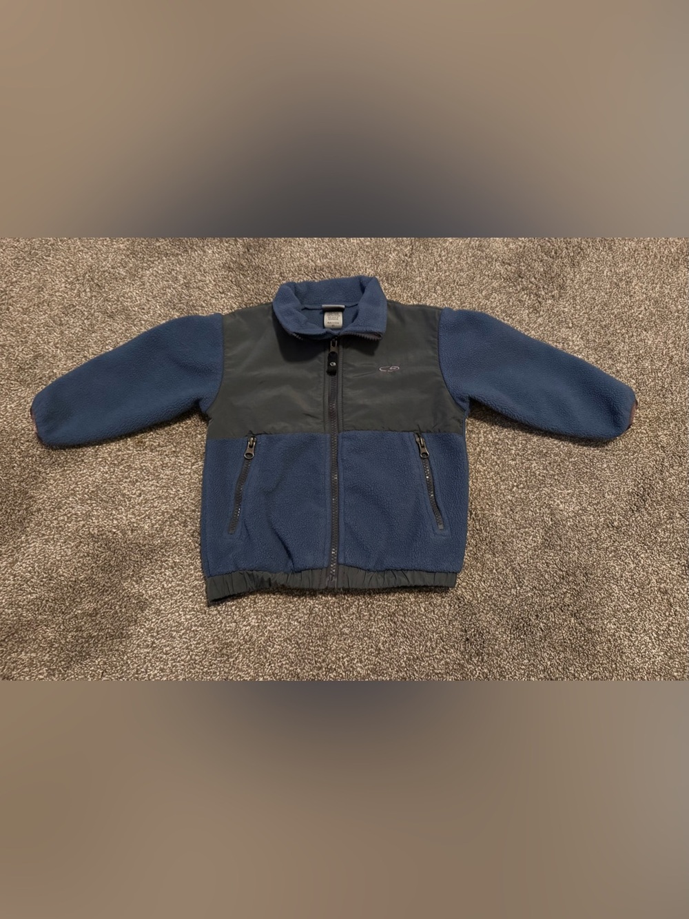 C9 by Champion Blue Fleece & Gray Nylon Jacket 2T Toddler Boys zip up coat